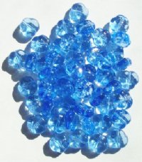 50 9mm 3 Petal Light Sapphire Pansy Flower Beads